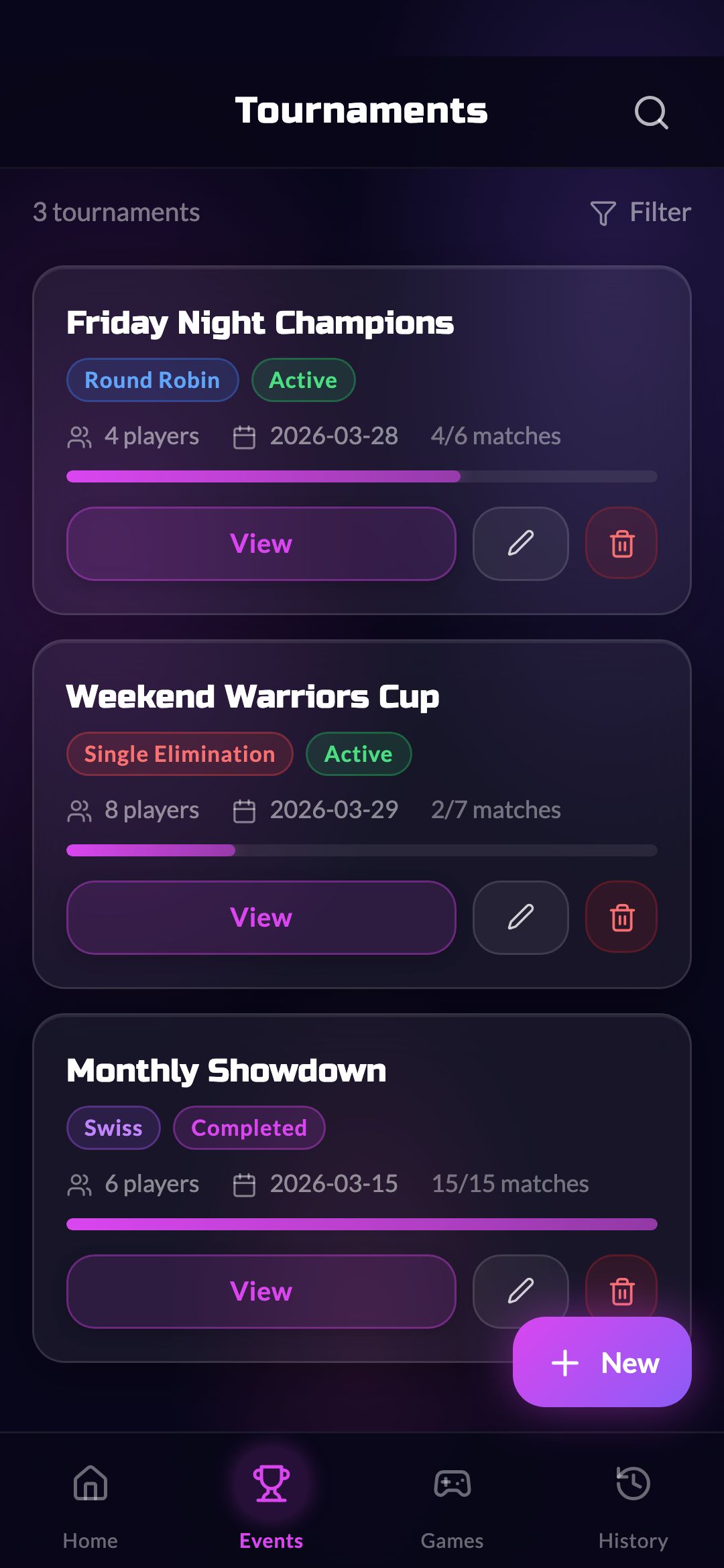 Tournaments